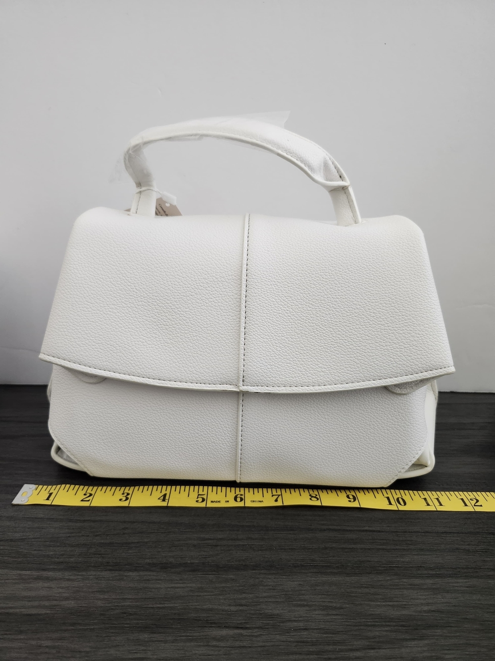 White Structured Top-Handle Women's Bag